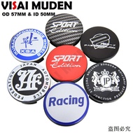 2024 New Upgrade 4PCS OD 57MM / ID 50MM Wheel Cap JP JAF Racing Sport Logo Emblem Rim Cover Wheel Ce