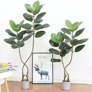 ◕۞160cm Large Artificial Ficus Tree Fake Rubber Banyan Tree Plastic Green Tropical Plants Potted for