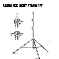 Stainless 280cm Heavy Duty Light Stand with 1/4 to 3/8 Inch Adapter