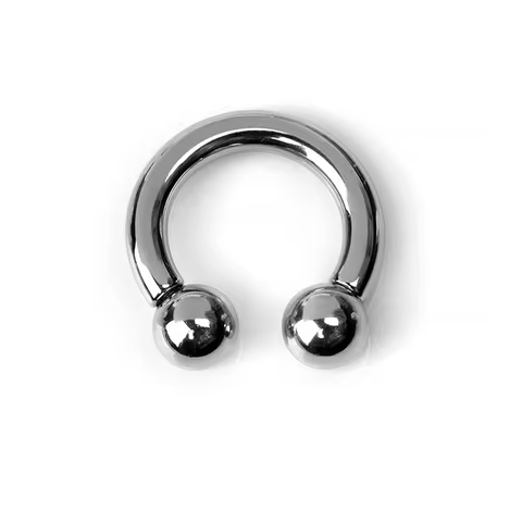 1pc Large Gauge Horseshoe Ring Stainless Steel Internally Threaded Circular Barbell Nose Septum Pier
