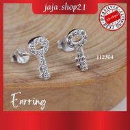 | 925 Silver CZ Stones Key Earring (112304) | 925 Silver (Earloop) | 925. Silver Key CZ Stone Earrin