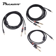 [Phenovo] Breakout Cable 3.5mm 1/8 TRS to Dual 6.35mm 1/4 TS Premium Y Splitter Cable for CD Player 