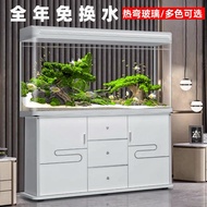Akuarium ruang tamu model baru 2026 dengan kabinet, akuarium ikan emas rumah tangga dengan penapisan