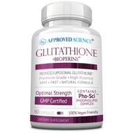 Approved Science® Glutathione - Glutathione 500 mg - Phospholipid Complex, Vitamin C, Bioperine - To