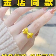 Niche Ring Ring Girl Gold Design Open Genuine Vietnam Sand Gold New Style Non-Fade Bow Simulation GM