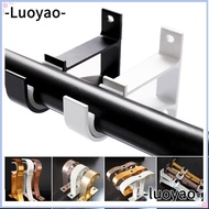 LUOYAO 1Pcs Curtain Rod Bracket, Fixing Clip Single Double Hang Hanger Hook, Furniture Hardware Aluminum Alloy Crossbar Rod Support Clamp