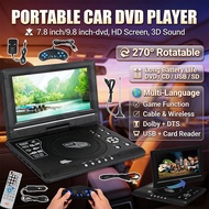 Multimedia DVD player 7.8-inch Portable Screen CD Player 270° Rotatable LCD Screen Home Car TV Viewe
