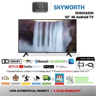 Skyworth 50 Inch TV 4K HDR UHD Android TV  50" LED TV - 50SUC6500