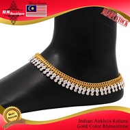 { Ready Stock  } Indian Anklets Kolusu Gold Color Rhinestone  (ANK432GLD)