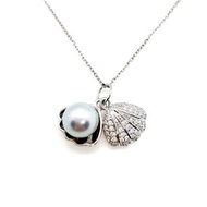 鑽貝海水真多麻珍珠純銀項鍊