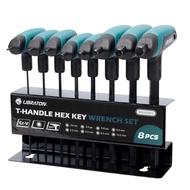 LIBRATON เมตริก Hex Key T-Handle Set 2.0 มม.-10 มม.T-Handle Allen ประแจชุด Storage Rack ยาว shank สํ
