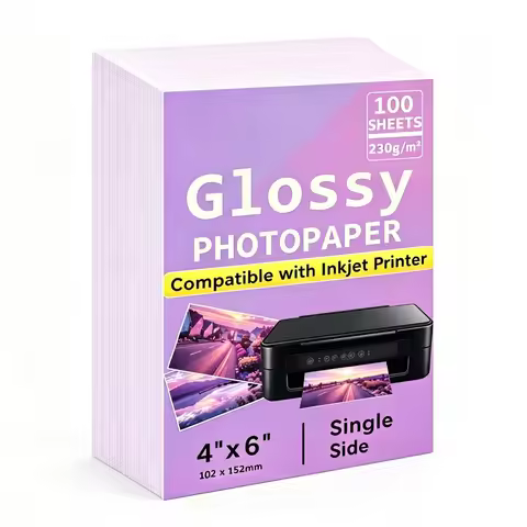 100 Sheets 4R Photo Paper, 230 gsm 4 x6 inch Premium Glossy Photo Paper Picture Paper Printer Brochu