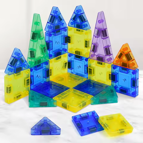 Travel Magnetic Construction Set,Mini 3D Magnetic Tile Building Blocks for Kids