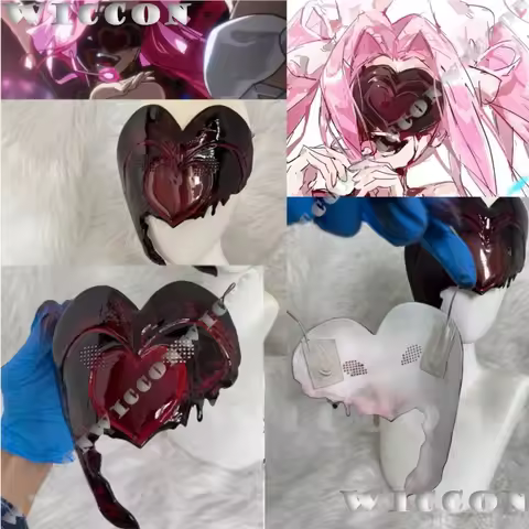 Black Heart Mask 2026 Zombiestage Mizi Anime Alienstage Cosplay High Quality Visual Version Mask Wom