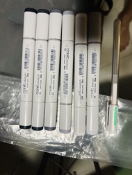 原裝Copic Sketch冷灰6支C00-C10｜附送Pilot白色高光馬克筆一套7支