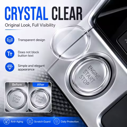 Upgrad For Audi Q5 A4 B8 A6 C7 A5 A7 S4 S5 S6 S7 Car One-click Clear Car Ignition Switch Button Prot