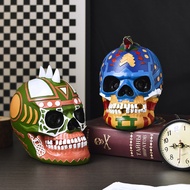 Resin Skull Decoration Punk Style Skull Halloween Decoration Haunted House Theme Horror Atmosphere D
