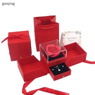 [gonjing] Necklace Gift Box Rose Romantic Love Jewelry Gift Box Double Door Open Jewelry Box Present Valenes Day Gift MY
