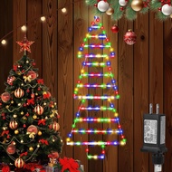 (New) Christmas Lights, 4.8ft LED Christmas Decorations, LED Santa Ladder Lights, Plug-in 8 Light Mo