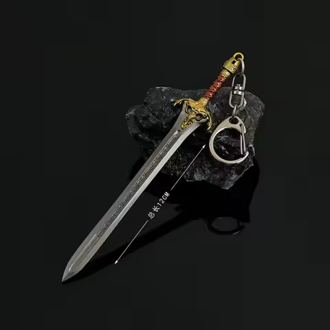 Barbarian Conan Film Peripherals Sheep's Head Sword of The King Keychain Pendant Metal Durable Keych