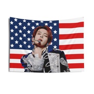 Enhypen Members American Flag Kpop Tapestry, Enhypen Merch, Gift Ideas for Fangirls Fanboys, Birthda
