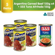 Argentina Corned Beef 150G Pack Of 4 + 555 Tuna Afritada 155G