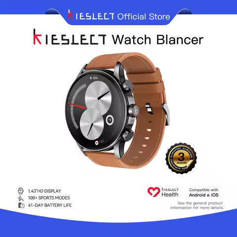 Kieslect Balancer Smart Watch 1.43"AMOLED Display 2ATM Waterproof Fitness Tracker for Sports And Hea