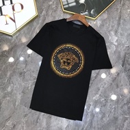 C8DB 2VERSACE222 200% Cotton Men's Short-Sleeved Mercerized Cotton t-Shirt Summer Pullover Mature Hi