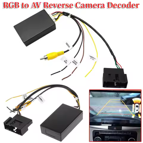 12V Backup Camera Converter RGB To AV Parking Camera Decoder Reverse Camera Interface for Volkswagen