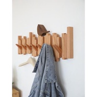 原木智工坊 鋼琴鍵衣帽架櫻桃木掛衣鉤木條墻壁置物架