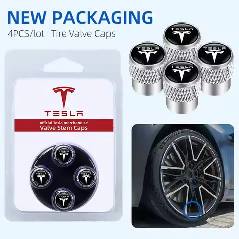 4PCS Lightweight Portable Metal Aluminum Alloy Car Tire Valve Cap For Tesla model 3 model X Y style 