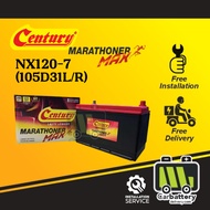 [Installation Provided] Century Marathoner Max NX120-7 105D31L/R 95D31L/R Car Battery Bateri Kereta 