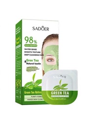 Mascarilla facial de barro refrescante de té verde 8PCS hidratante, nutritiva, suavizante, mejora la sequedad y limpia