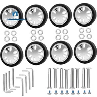 8pcs Luggage Wheels Replacement Kit,Dia 2in/50mm Thick 0.47in/12mm Resistant Rubber Mute Caster Repl