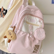 Selling Fast​ Cute school bag girl Student School Backpack korean style Contrast Color star bagpack 