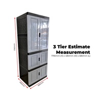 EAGLE DIY Plastic Storage Cabinet /  Wardrobe /  Almari Baju / Pakaian / Almari Serbaguna/ ivory / g