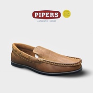 PIPERS Men Brown Nubuck Leather Slip On Moccasin Shoes/Men Stylish Loafers Shoes