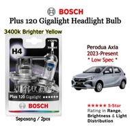 Untuk Perodua Axia 2023 Low Spec~Sepasang 3400K 12V Bosch Plus 120 Gigalight H4 Mentol Lampu Depan K