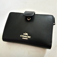 Coach medium wallet original wallet ori bifold black authentic preloved