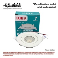 Lampu Downlight Luby Spot 7 Watt Led Spotlight Frame Hitam Putih cahaya putih kuning warmwhite