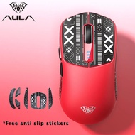 AULA SC580ไร้สายเมาส์สำหรับเล่นเกมส์โหมด Tri-Mode ที่ชาร์จได้ตามหลักสรีรศาสตร์เมาส์บลูทูธ10000 DPI E