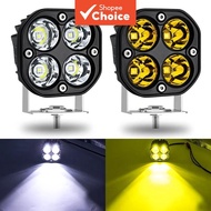 2PCS Offroad LED Driving Lights 4x4 Pods Motorcycle 3 Inch 40W 4WD Dual Color Lemon and white