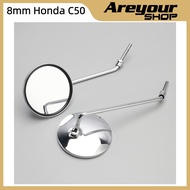 Rear View Mirror 8mm Fits HONDA C50 C65 C70 C90 CM91 CM90 CB100 CB125S CL100 Rearview Mirrors Mirror