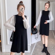 1576#  Spring Korean Fashion Patchwork Maternity Dress Sweet Lovely Clothes for Women Pregnancy Nurs