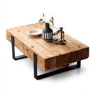 Hardwood Coffee Table Modern Rustic Tea Table Designer Minimalist Center Table for Living Room Home 