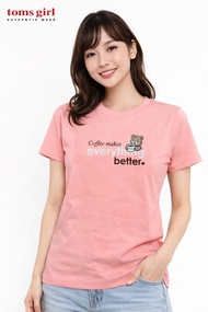 Toms Girl Womens Shortsleeve Slogan Printed T-shirt Regular Cut 100% Fully Cotton G62-1471