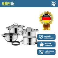 [Chính Hãng] Bộ nồi WMF Compact Cuisine 4 Món Chất Liệu Thép Cromargan Không Gỉ Xếp Chồng Gọn Gàng -