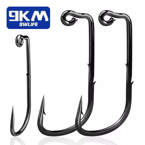 90-Degree Jig Hooks Fishing 25~100Pcs Long Shank Forged Jig Hooks Saltwater Fishing Aberdeen Jig Hoo