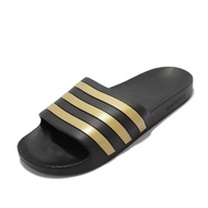 adidas Slippers Adilette Aqua Black Gold Sports Men's Shoes Women's Sandals Comfortable Easy To Wear