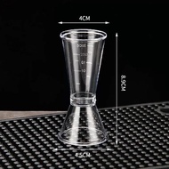 จิ๊กเกอร์ สแตนเลส และ พลาสติก ถ้วยตวง2ด้าน แก้วชง มีสเกล Jigger โลหะวัดถ้วยเครื่องดื่มเครื่องมือ